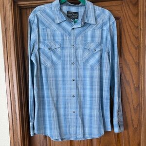 Cody James Blue Plaid Pearl Snap Shirt